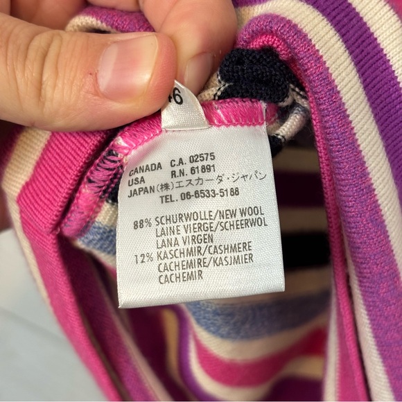 Escada Stripe Wool/Cashmere Blend Sweater Set Size 46 (XXL) - Picture 13 of 14